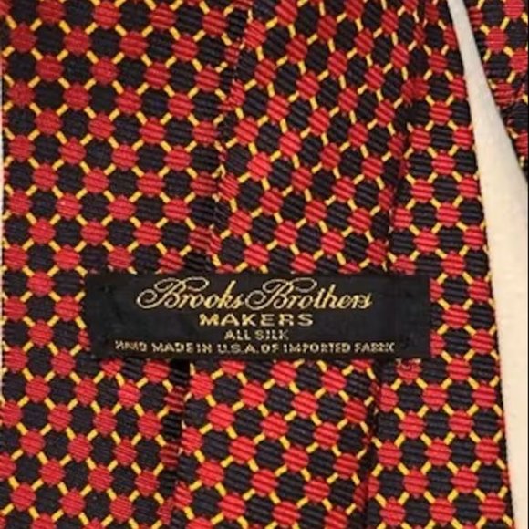 Brooks Brothers Makers All Silk Tie Black with Red and Gold - Picture 2 of 3